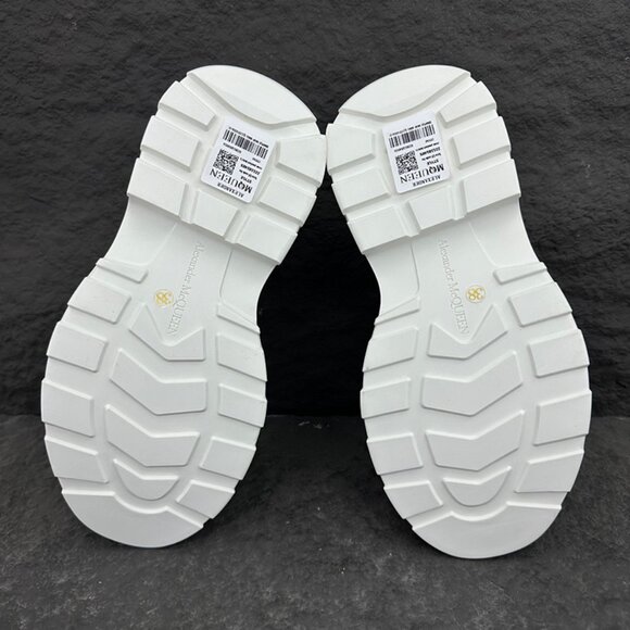 Brown & White Alexander McQueen Casual Canvas Sneakers - Picture 6 of 9